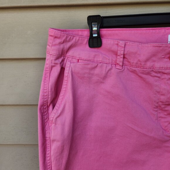 Crown & Ivy Pink Capri Pants Charlotte Relaxed Chinos Cotton Blend - Picture 5 of 10